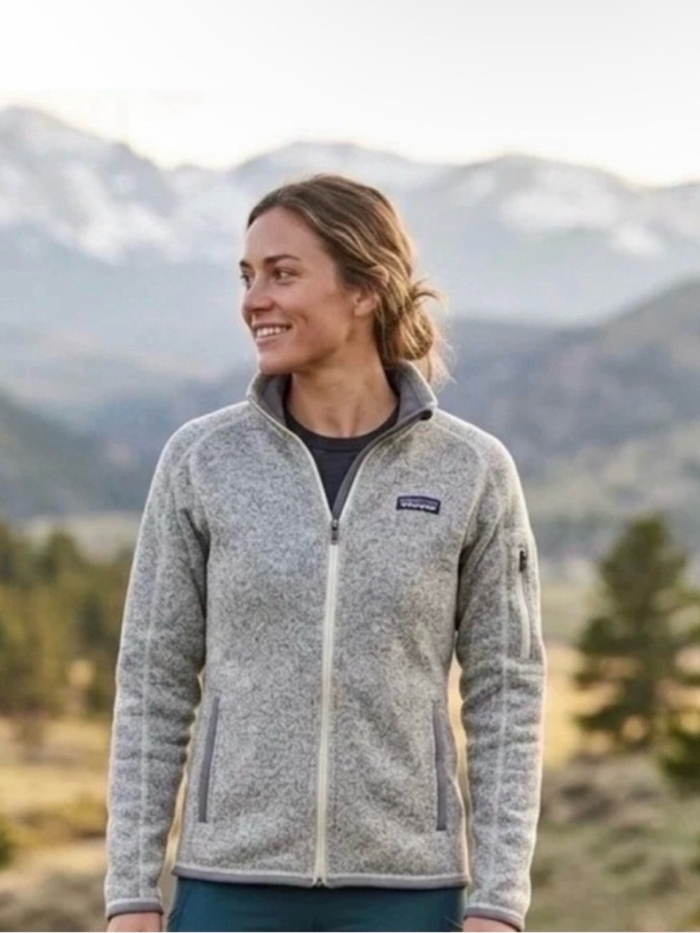 Patagonia Better Sweater Women's Light Gray Fleece Zip Up Jacket Medium Cream